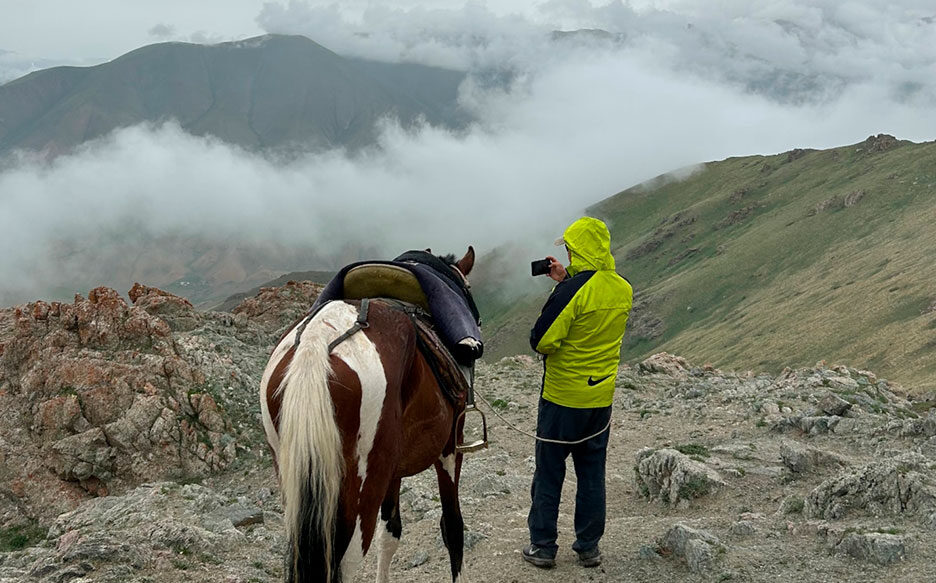 horseback riding in the Tian Shan Mountains