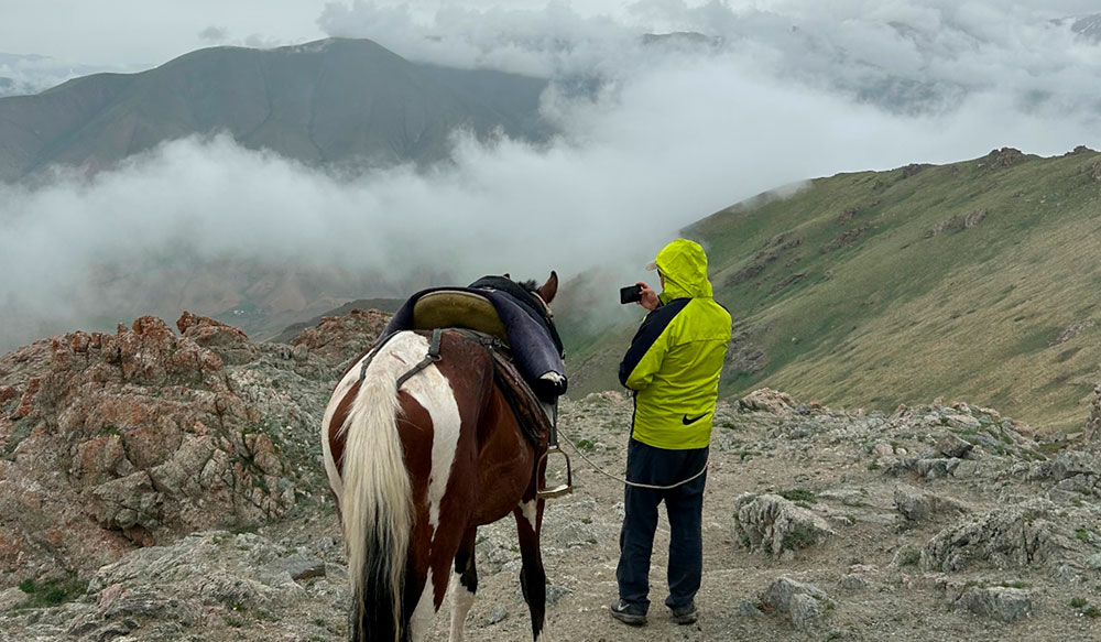 horseback riding in the Tian Shan Mountains